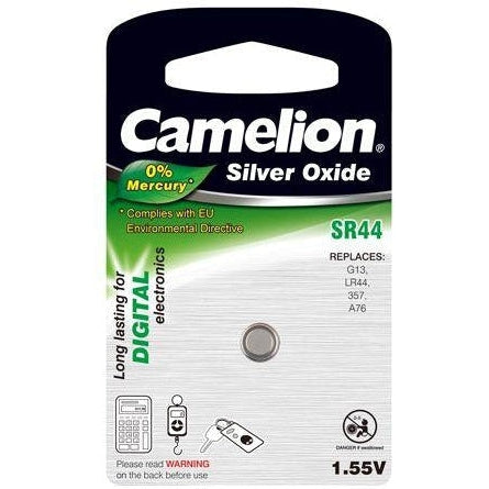 Camelion Sr44 1.5v Silver Oxide 1pk Battery - Jacobs Digital