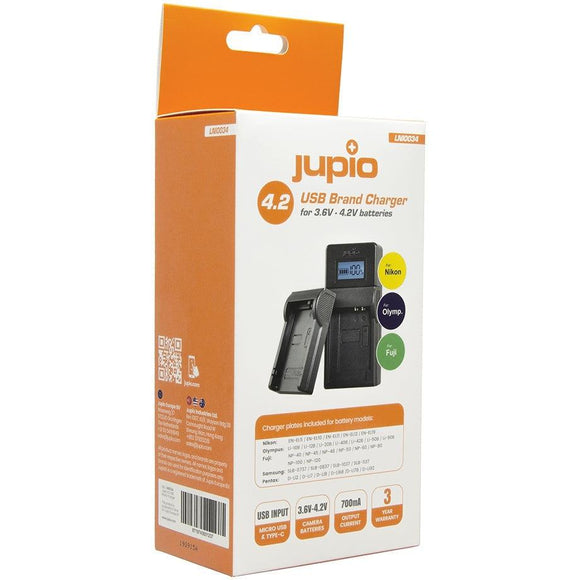 Jupio Nikon / Fuji / Olympus Brand 3.7v - 4.2v Usb Charger - Jacobs Digital