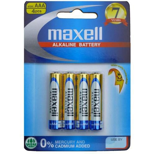 Maxell Alkaline Battery AAA 4 Pack Battery