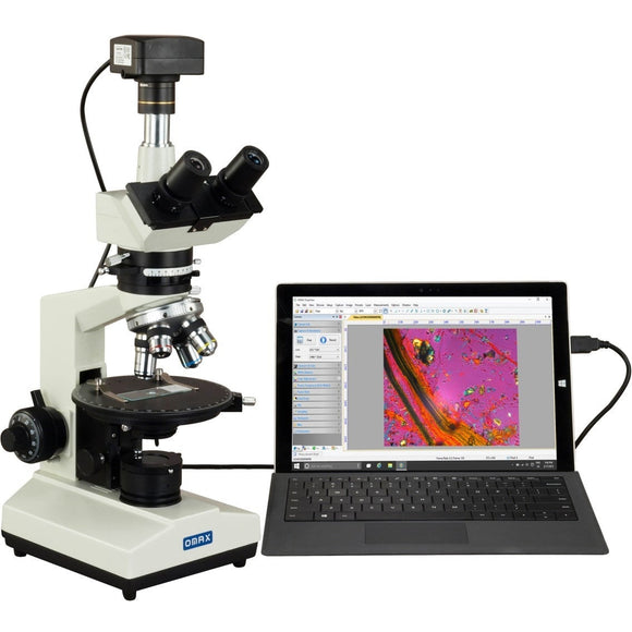 Omax 40-600x Polarizing Compound Microscope w/ 10mp Camera