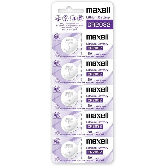 Maxell Lithium Battery Cr2032 3v Coin Cell 5 Pack - Jacobs Digital