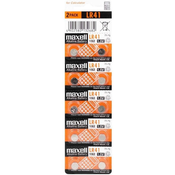Maxell Alkaline Battery Lr41 2 Pack 1.5v