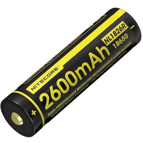 Nitecore Li-ion Usb Rechargeable Battery 18650 (2600mah)