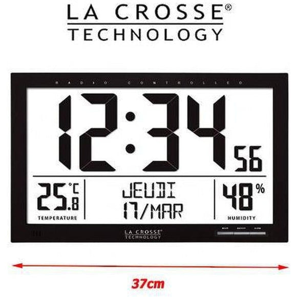 La Crosse Large Wall Clock with Indoor Temperature Humidity