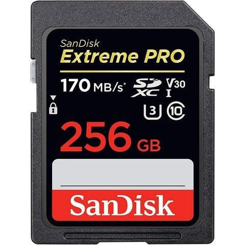 Sandisk Extreme Pro Sdxc 256gb Up To R170mb/s W90mb/s Sd Card Uhs-i V30 Data Storage - Jacobs Digital