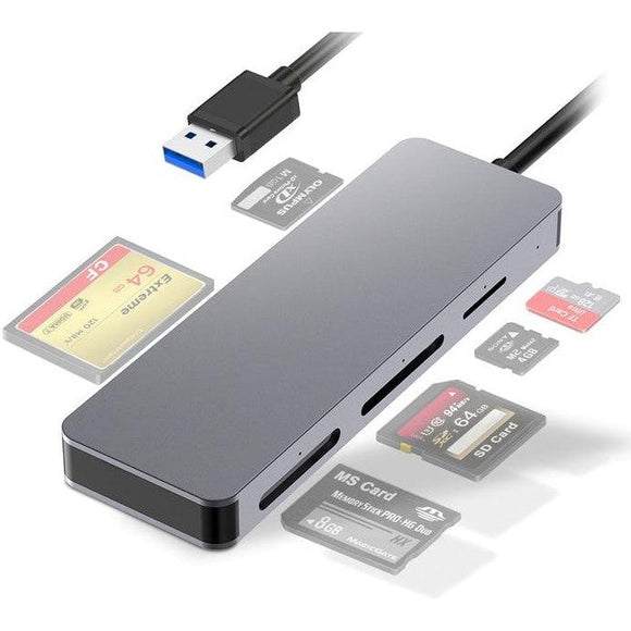 Card Reader Aluminum 5-IN-1 CF/SDXC/XD/MICRO SD/M2/MS PRO DUO USB 3.1 Card reader - Jacobs Digital
