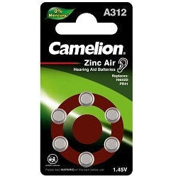 Camelion A312 1.4V Zinc Air 6Pk Box10