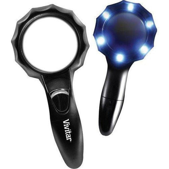 Vivitar 2.5x / 3x Magnifying Glass with 6 LED Lights (2-Pack) Magnifier-Magnifier-Jacobs Photo and Digital